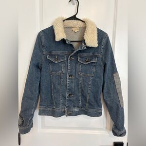 Roxy Denim Jacket Junior’s, Size M, Patchwork Thick Denim Jean Coat